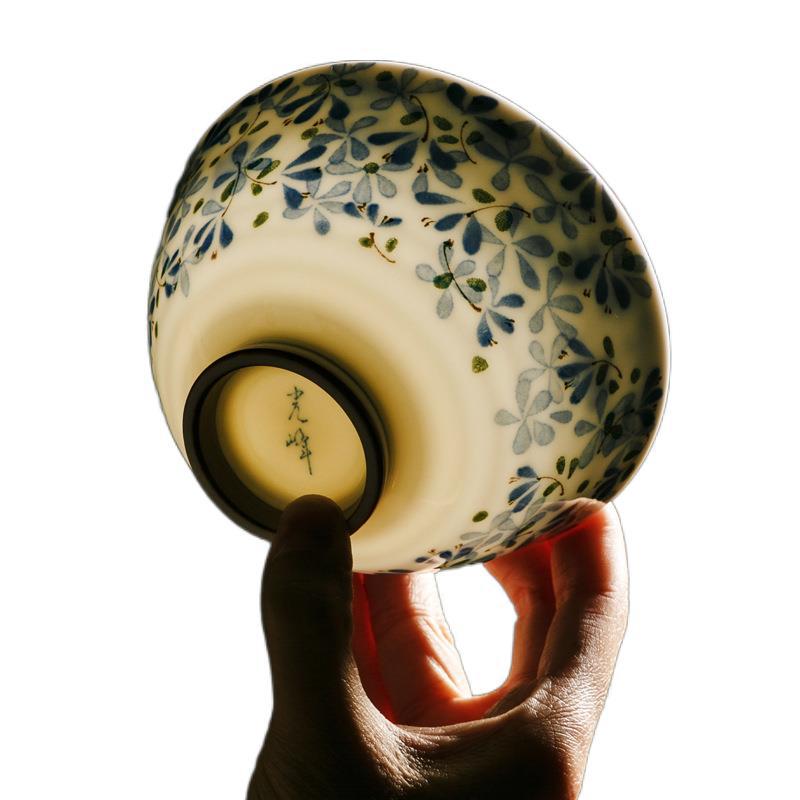 日本進口美濃燒小藍芽輕量米飯碗