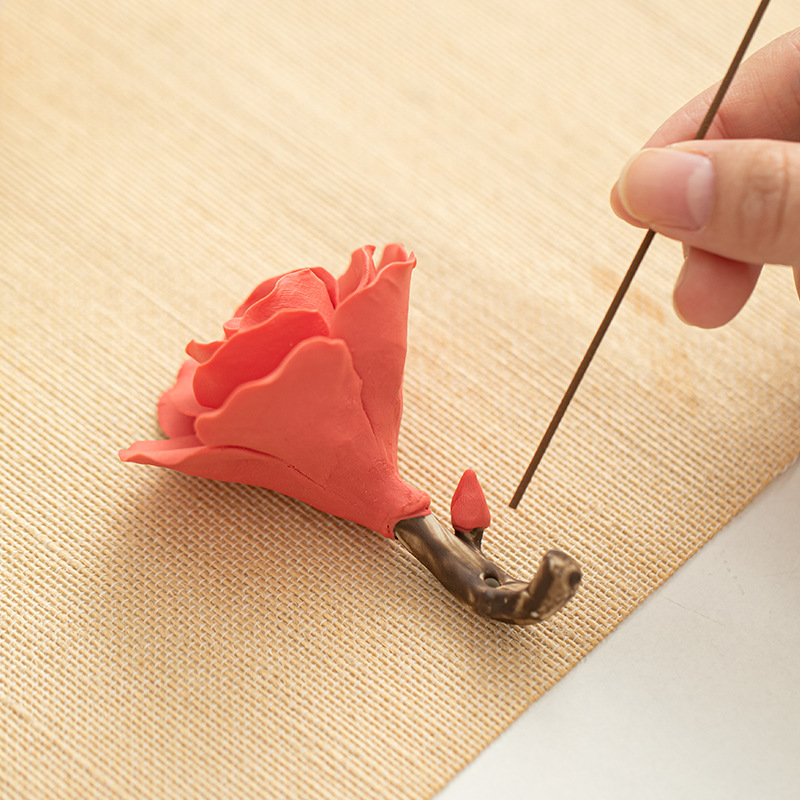 玫瑰花陶瓷線香香插