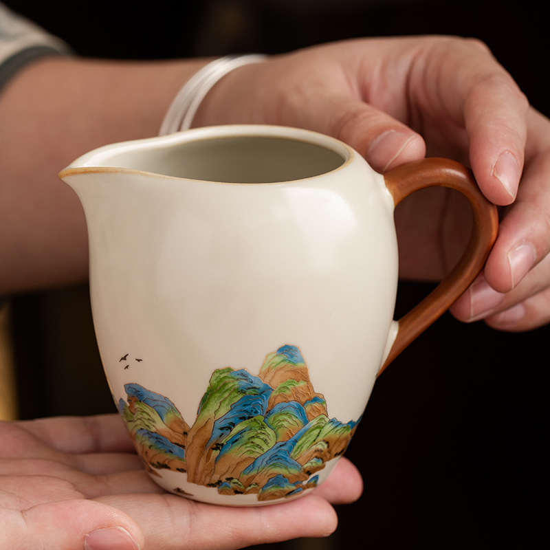 千裡江山汝窯公道杯