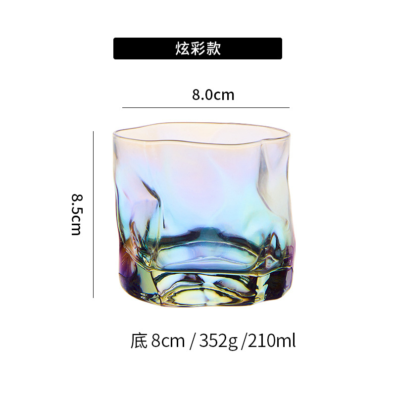 冰川紋異型玻璃威士忌酒杯