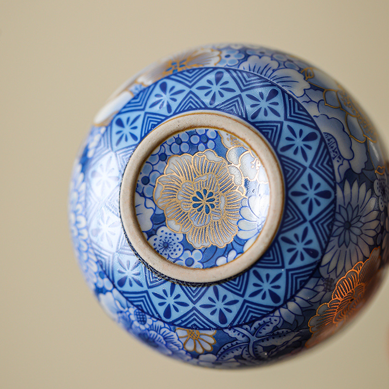 幾歡 繁花金絲汝窯茶杯