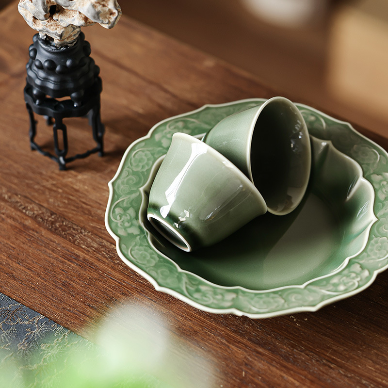 越窯青瓷壺承茶盤