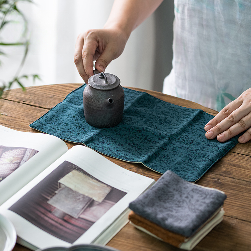 高檔棉麻提花茶巾茶桌抹布