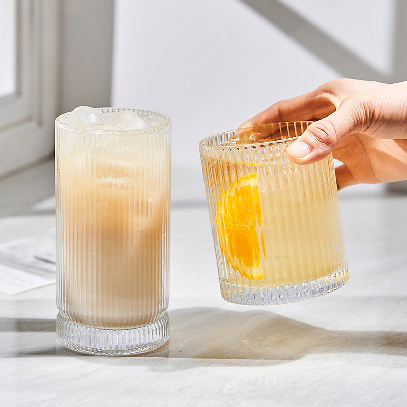 簡約豎紋水晶玻璃杯
