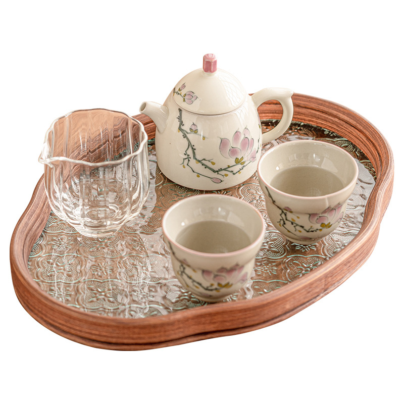 手繪玉蘭花茶具套裝