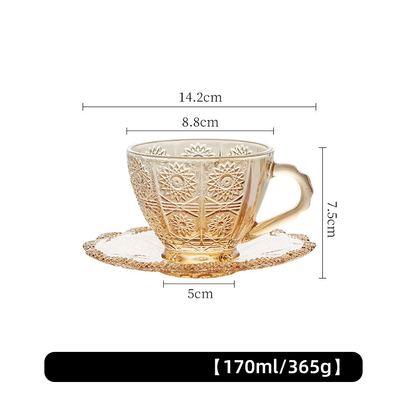 復古浮雕咖啡杯碟套裝