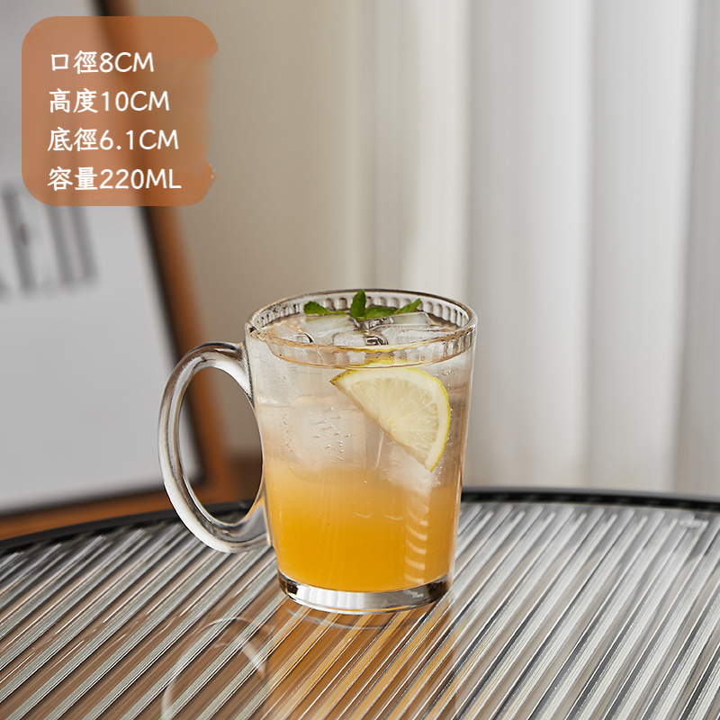帶把INS透明玻璃杯