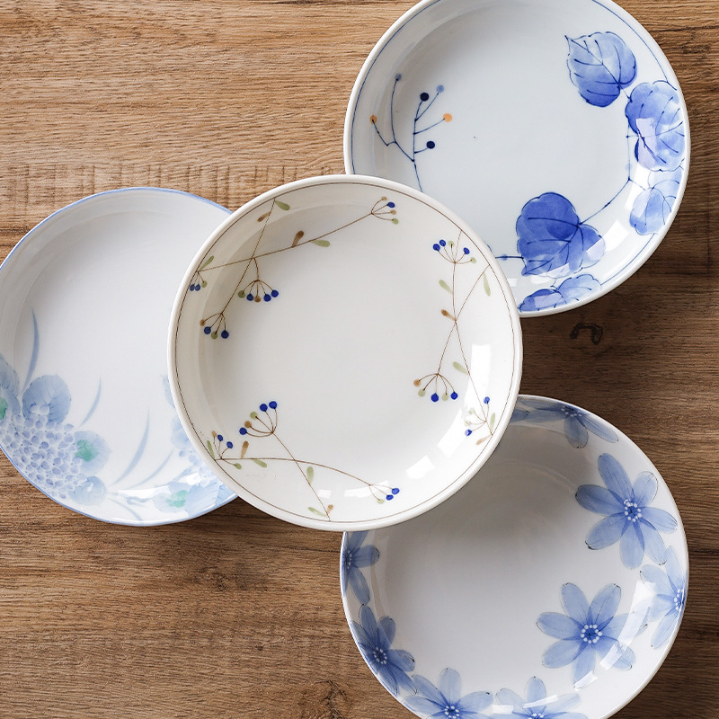 日式清新復古印花平盤