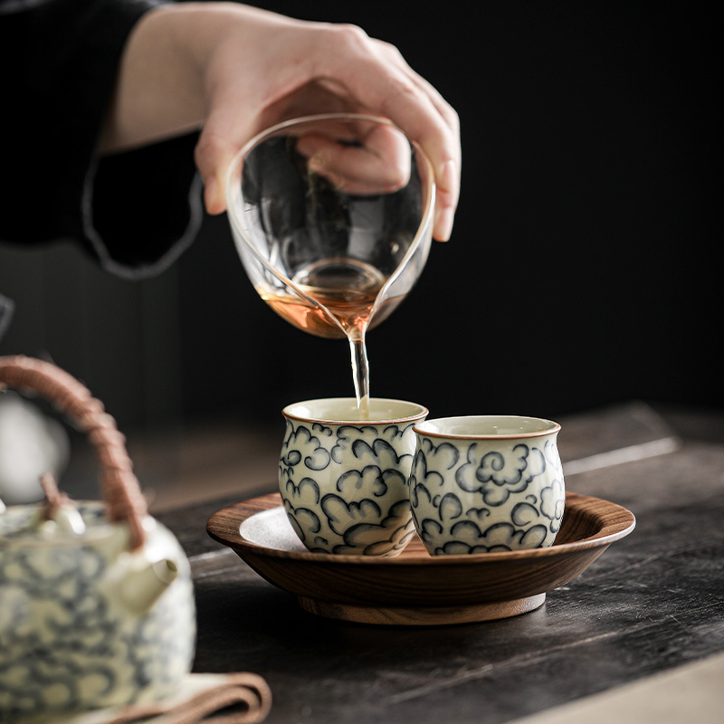 汝窯陶瓷祥雲品茗杯