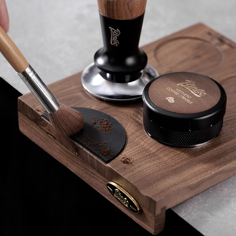 胡桃木咖啡壓粉底座