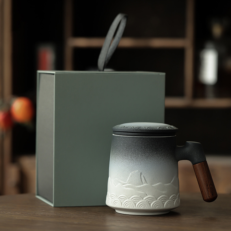 陶瓷茶水分離泡茶杯