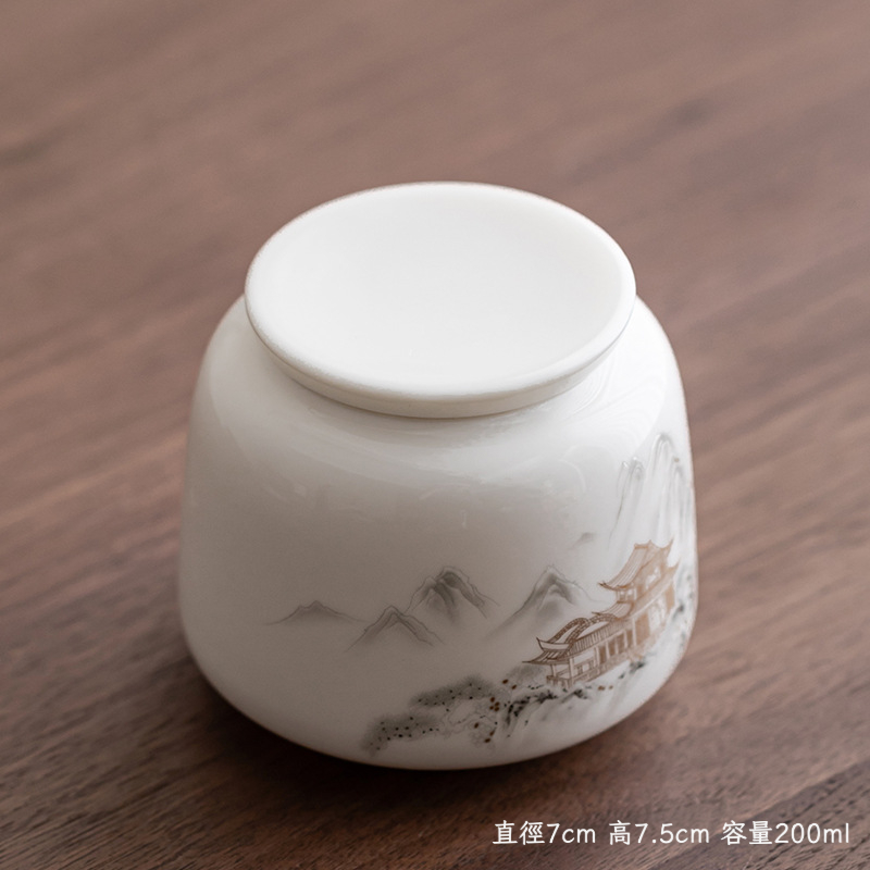 羊脂玉圓滿茶葉罐
