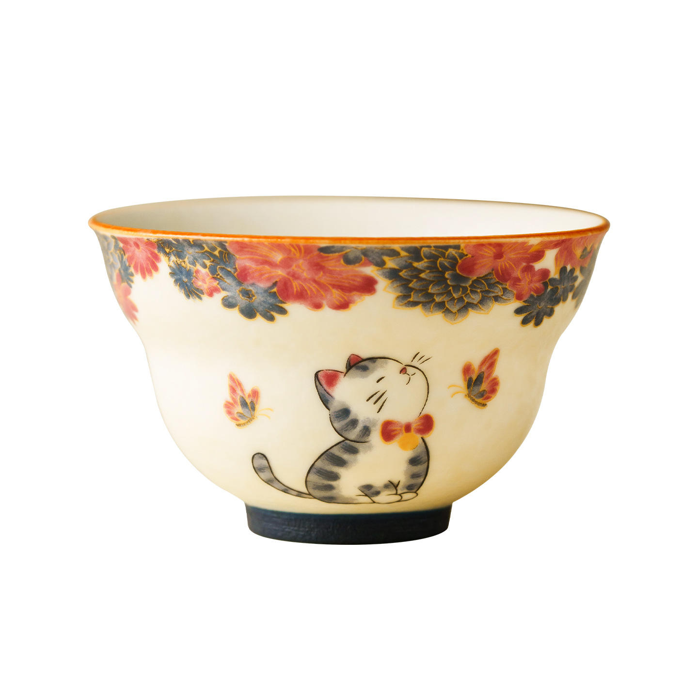 岩礦白蝶戀花萌貓福祿杯