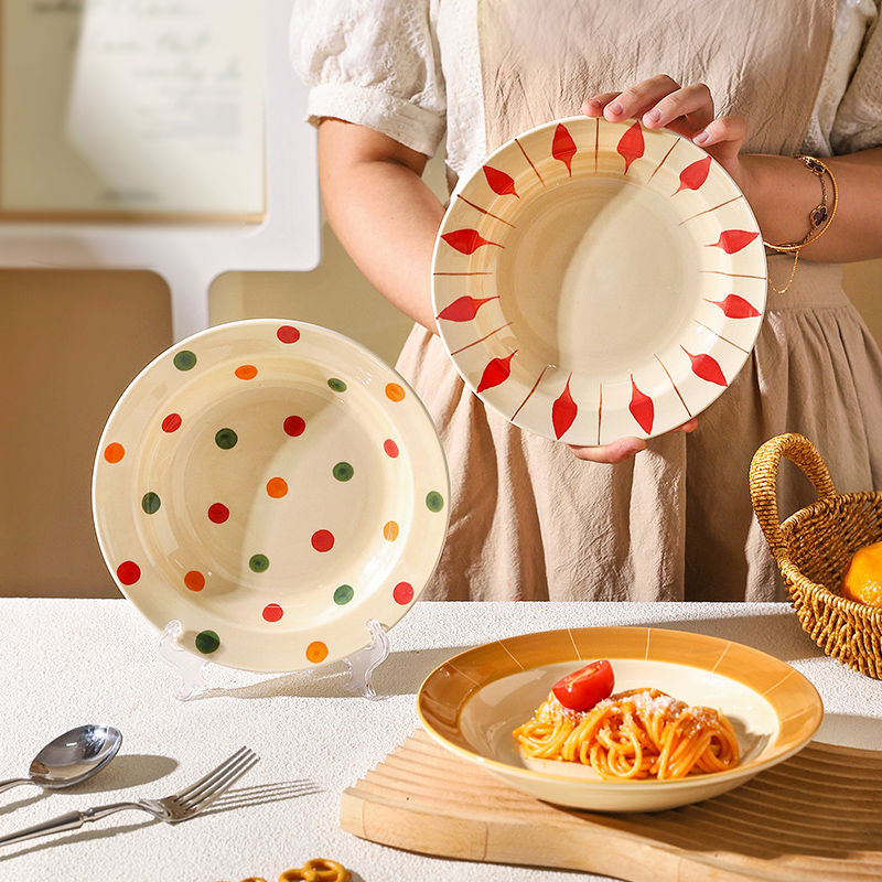 日式深盤釉下彩手繪系列餐具