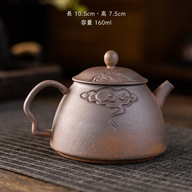 手工粗陶無釉原礦茶壺