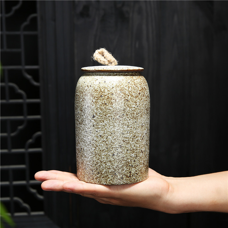 馬克杯漸變釉粗陶茶葉罐