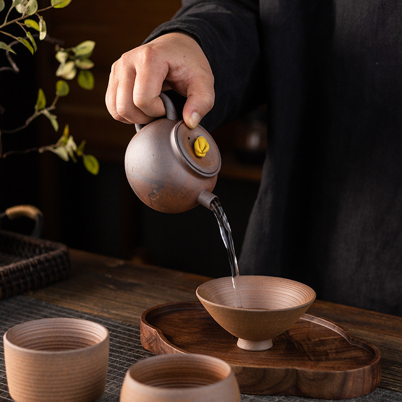 手工粗陶無釉原礦茶壺