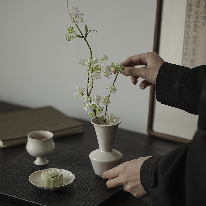 草木灰古泥花瓶茶道配件
