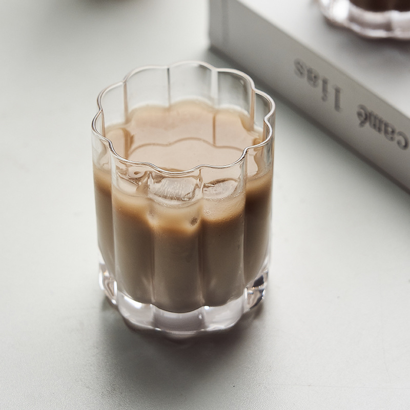 簡約復古條紋冰美式拿鐵咖啡杯