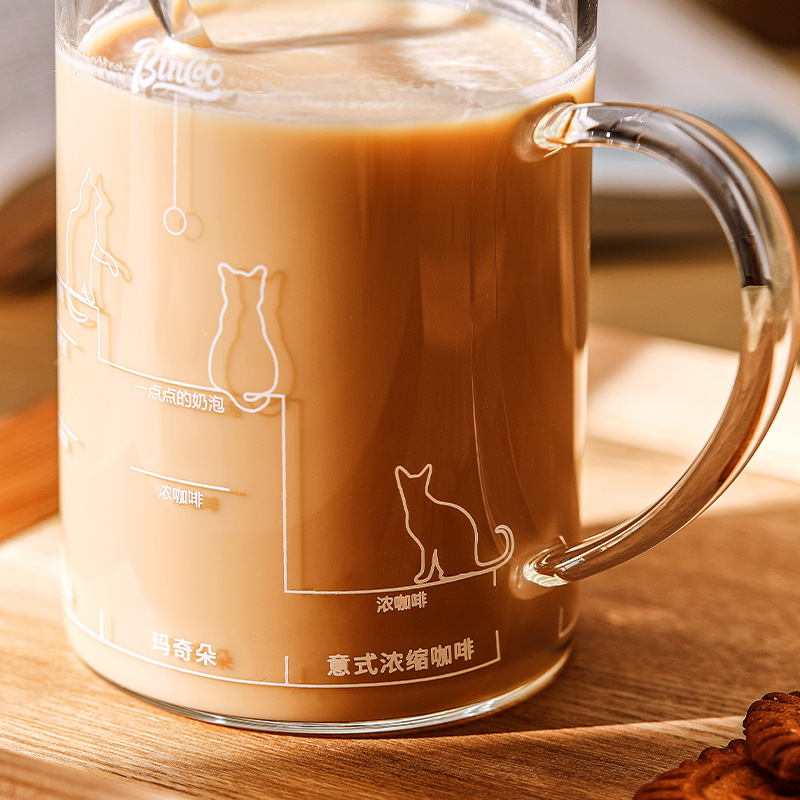 貓貓簡約刻度咖啡杯