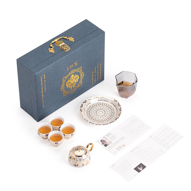 黑唐卡金銀錯茶壺