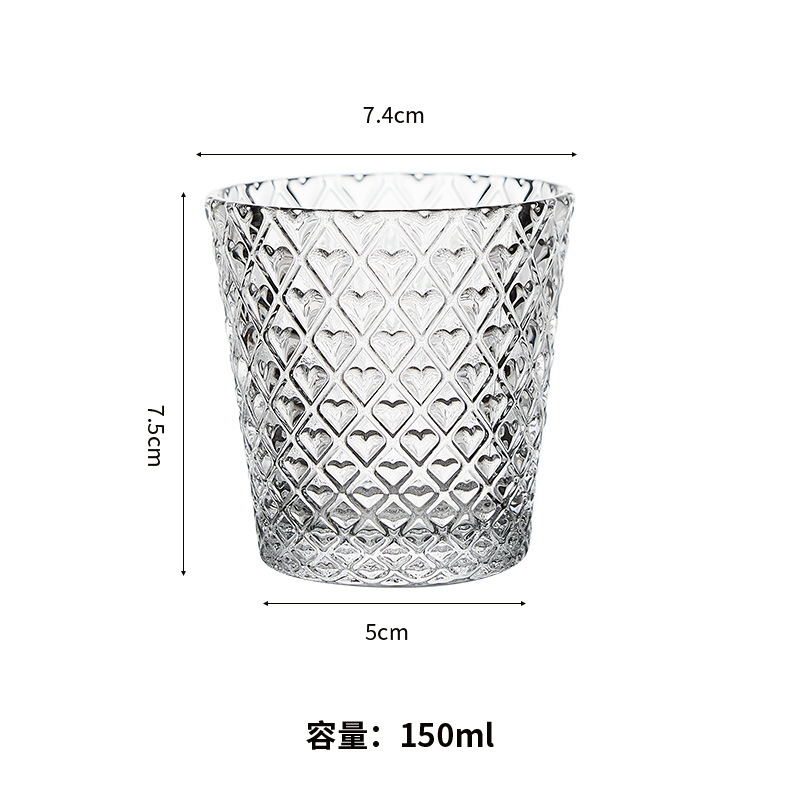 高顏值愛心玻璃威士忌酒杯