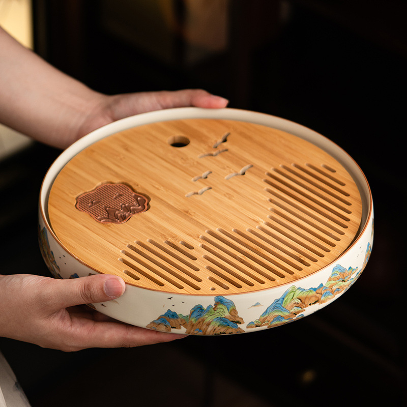 汝窯江山幹泡盤