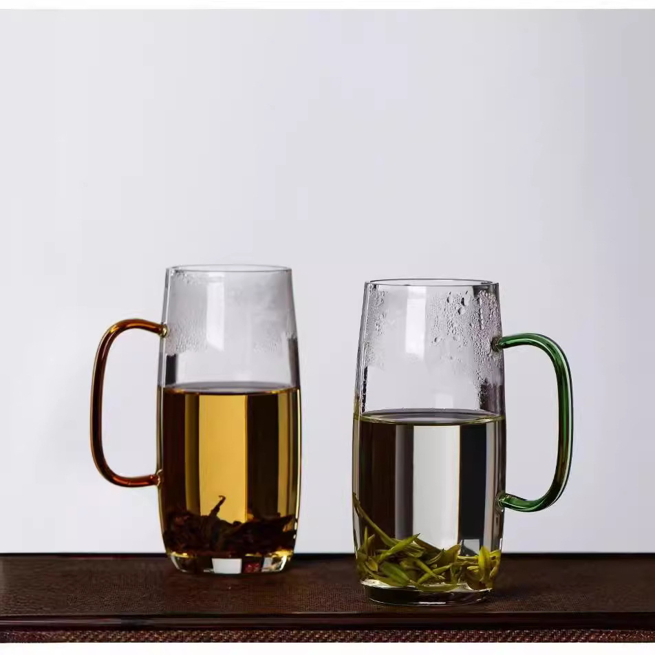 加厚耐熱帶把手泡茶杯