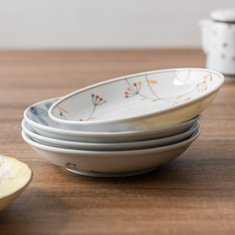 日式清新復古印花平盤