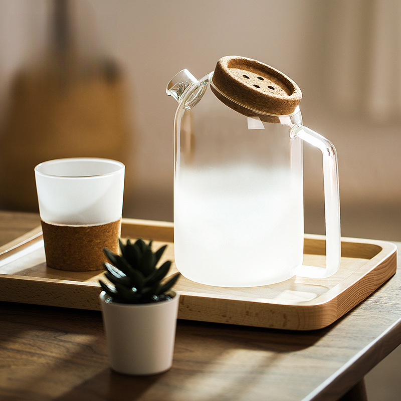 日系軟木紐扣木塞耐高溫玻璃壺