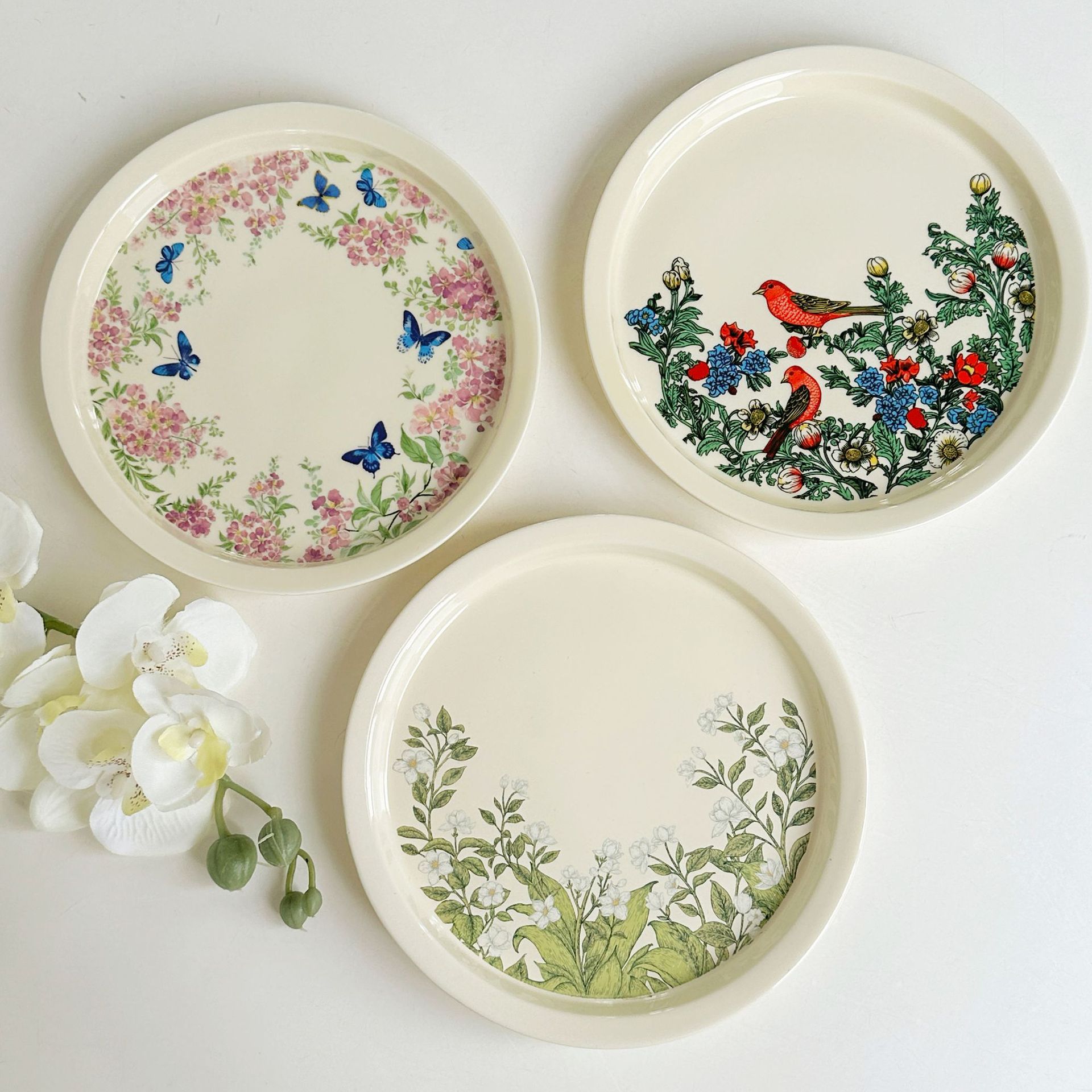 復古花卉8英吋陶瓷湯盤