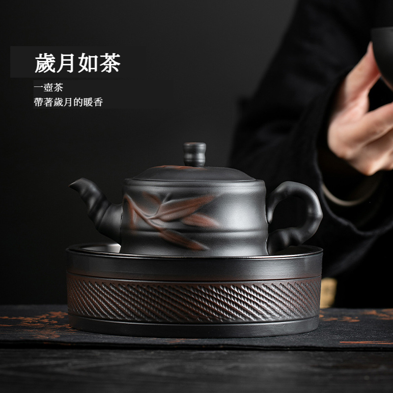 紫陶竹韻竹節壺