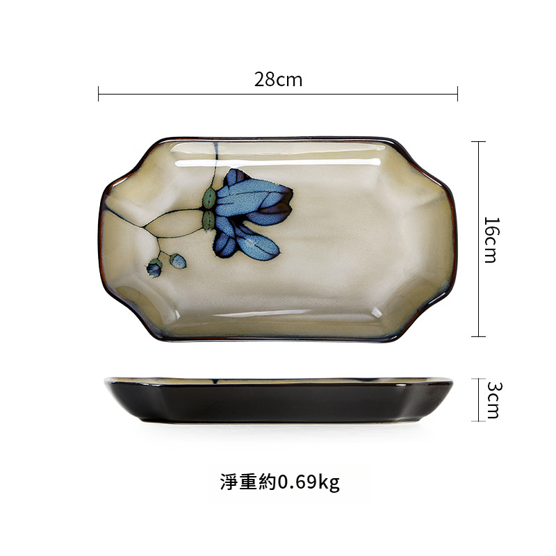 釉下彩日式陶瓷盤子