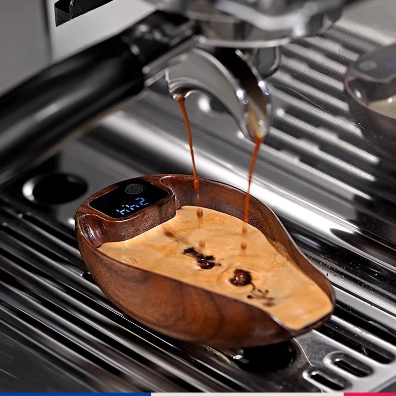 胡桃木手沖電子稱豆盤