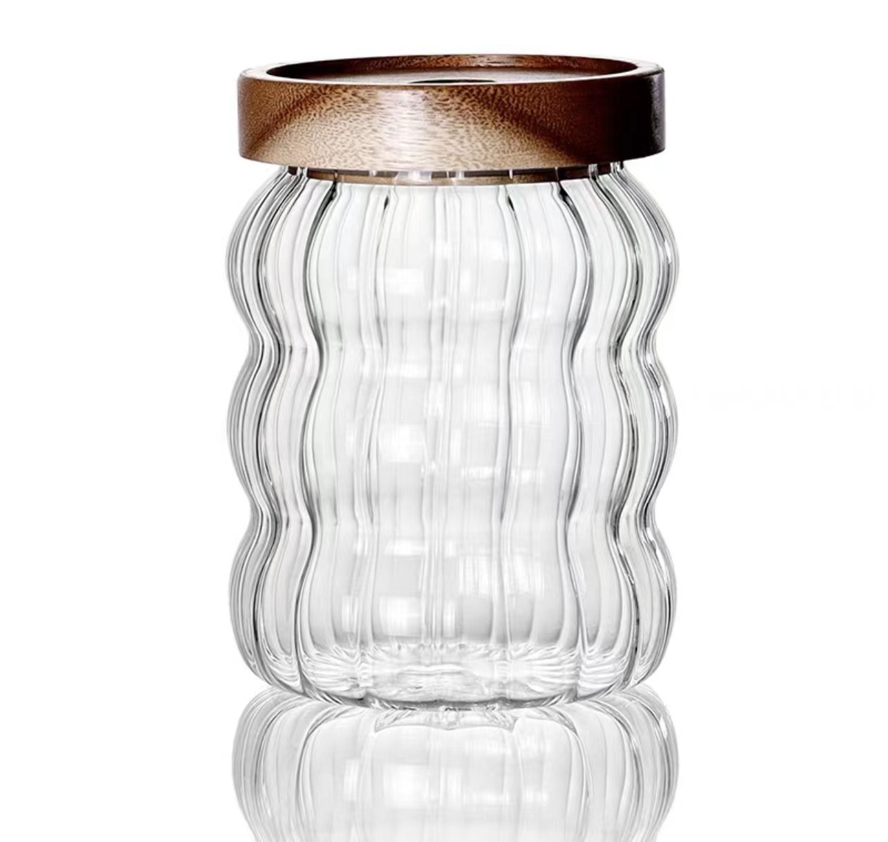 波紋螺紋相思木蓋咖啡豆儲物罐