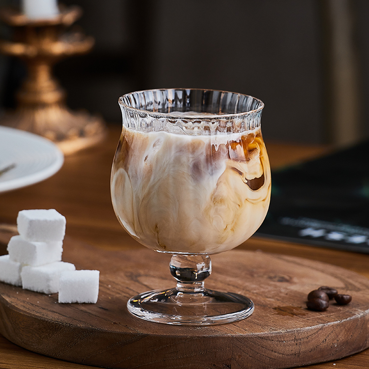 高脚水晶玻璃咖啡杯甜酒杯