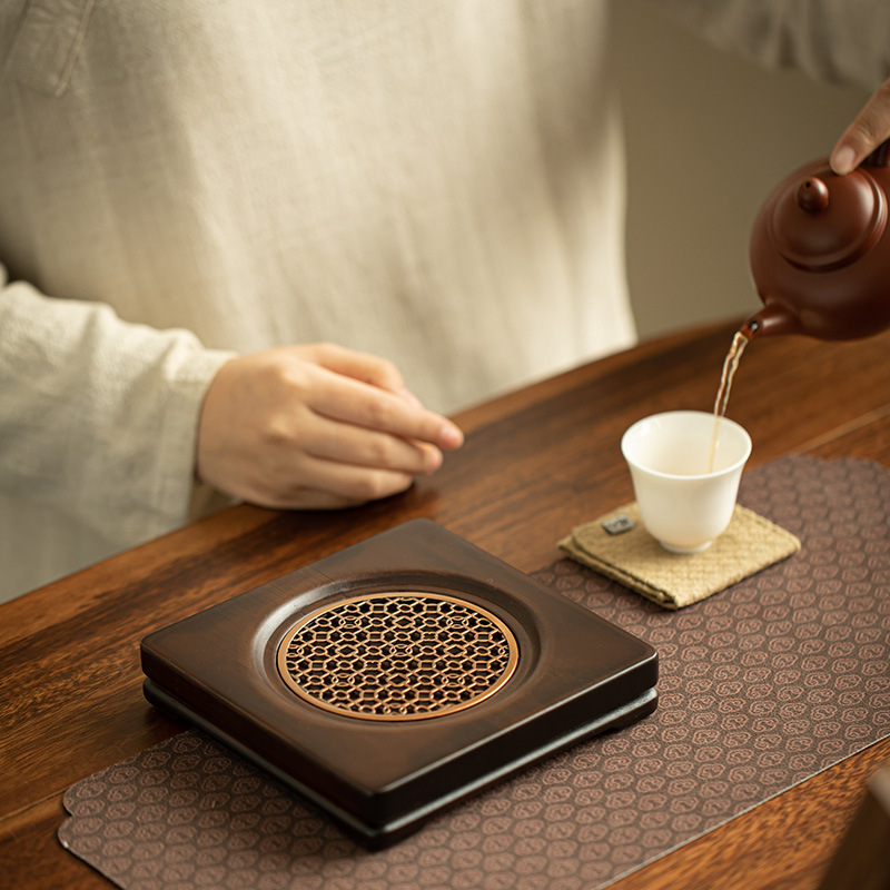 手工胡桃木茶盤壺承