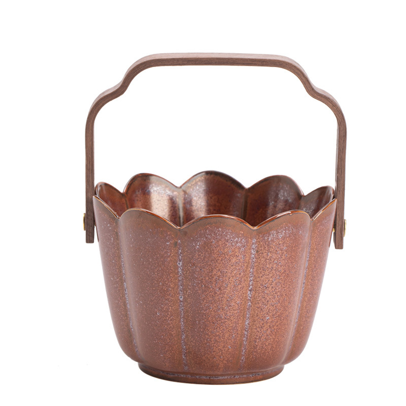  陶瓷手提果籃零食糖果點心盤