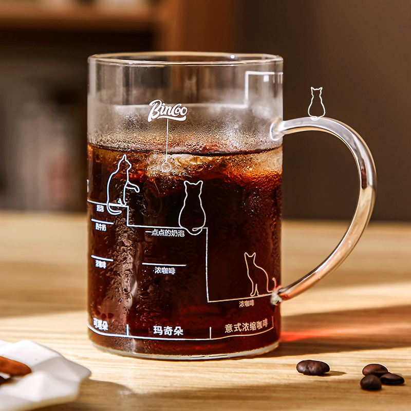 貓貓簡約刻度咖啡杯