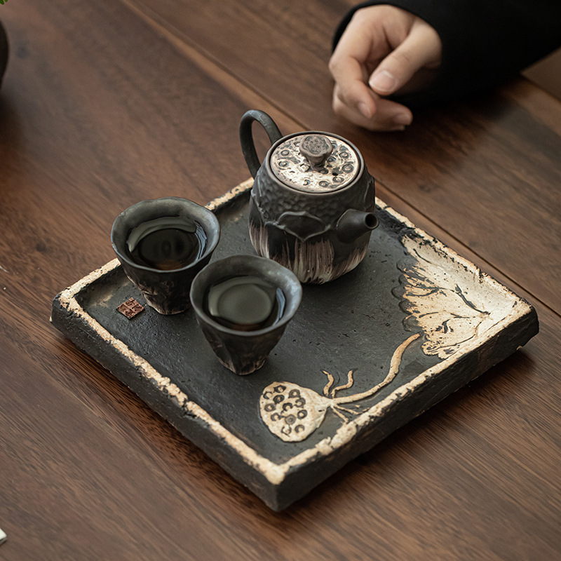 侘寂風粗陶茶具乾泡小套裝