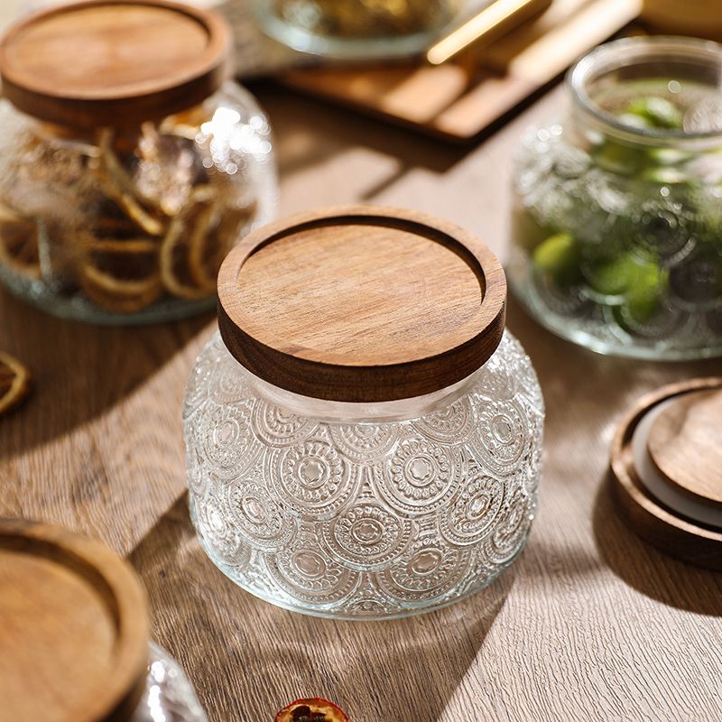 復古浮雕玻璃罐密封罐