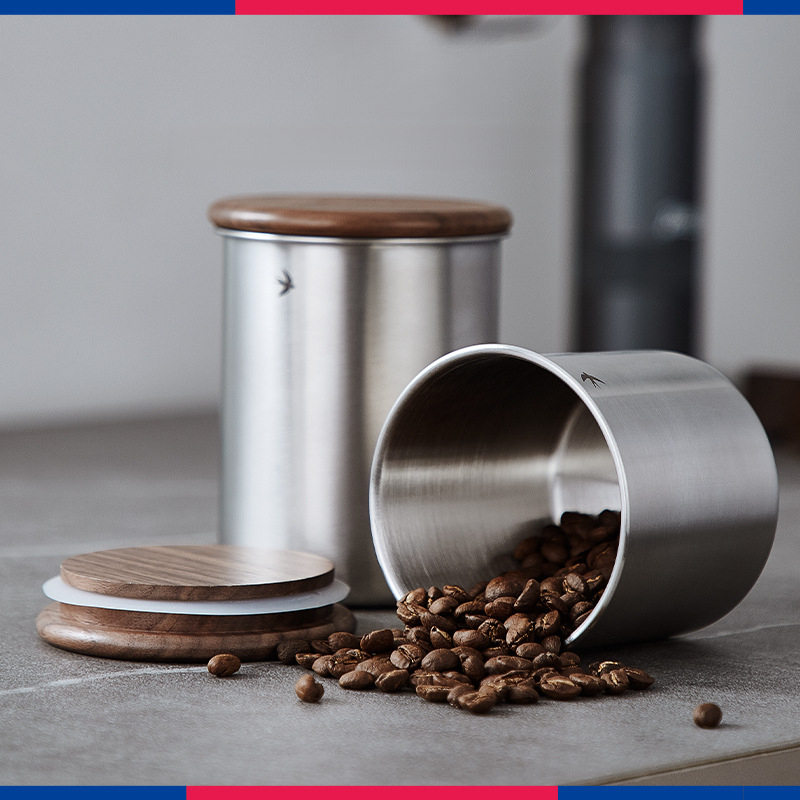日式復古不鏽鋼咖啡豆密封罐茶葉保鮮罐