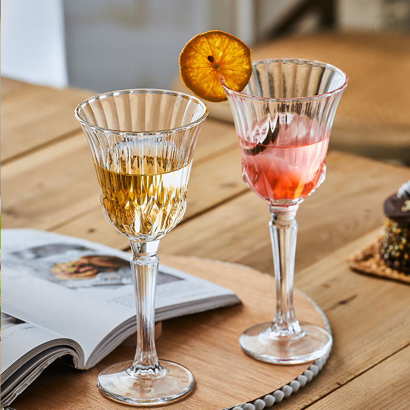 法式高顏值鑽石紋香檳杯