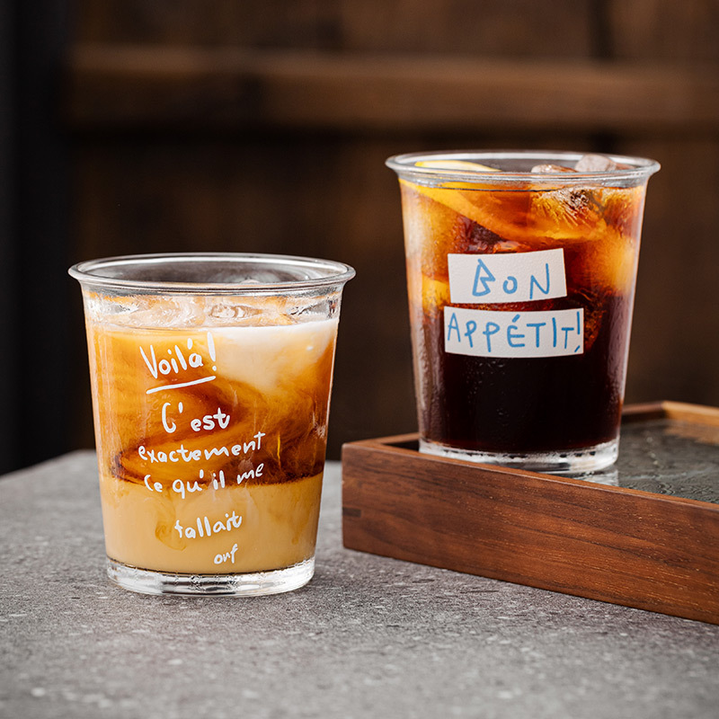 印花玻璃咖啡杯