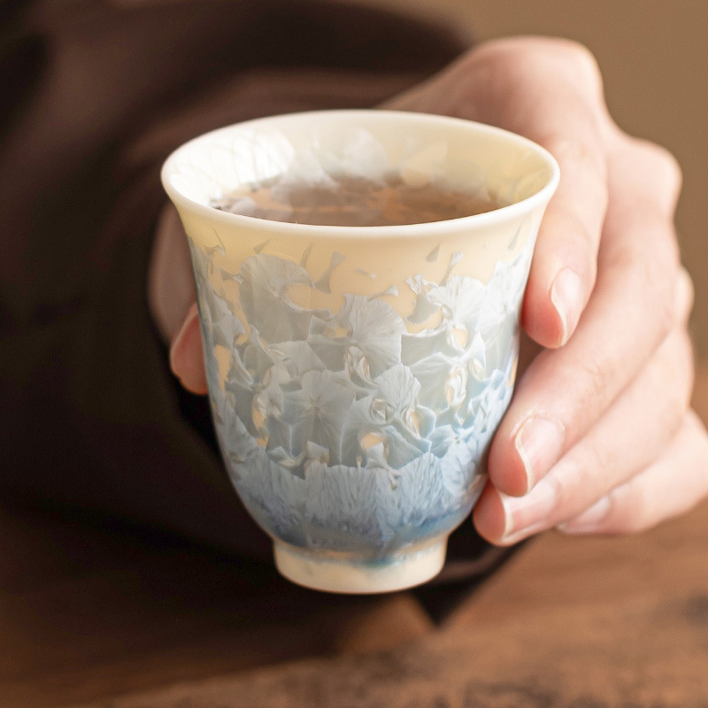 結晶釉湖綠聞香杯