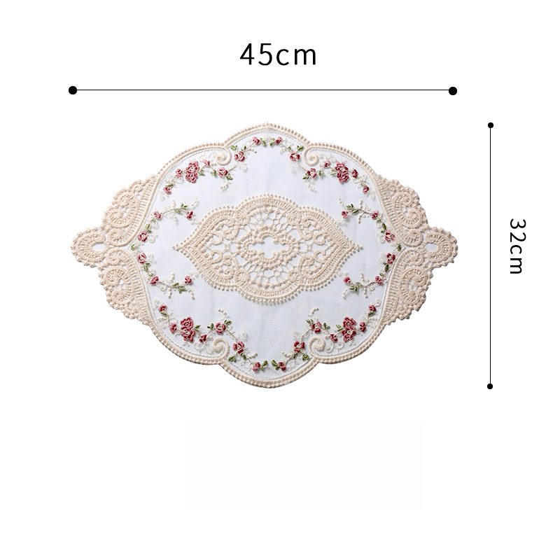 法式復古蕾絲餐墊田原刺繡