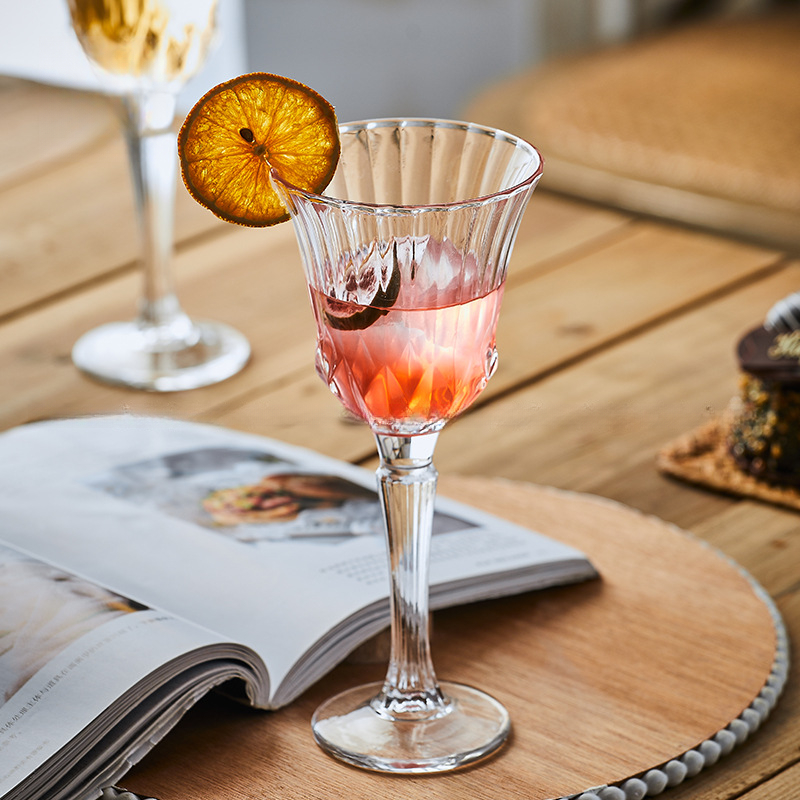 法式高顏值鑽石紋香檳杯