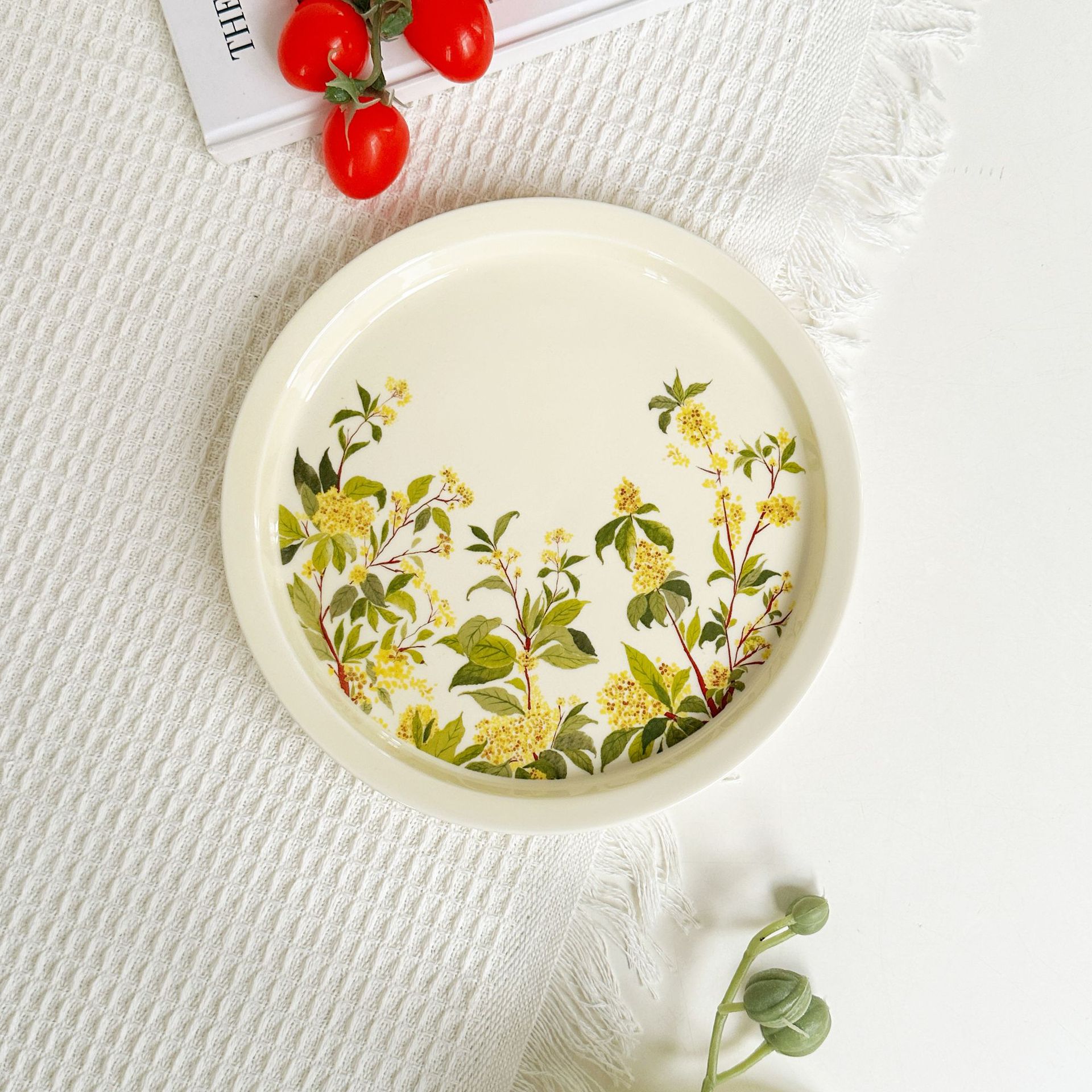 復古花卉8英吋陶瓷湯盤