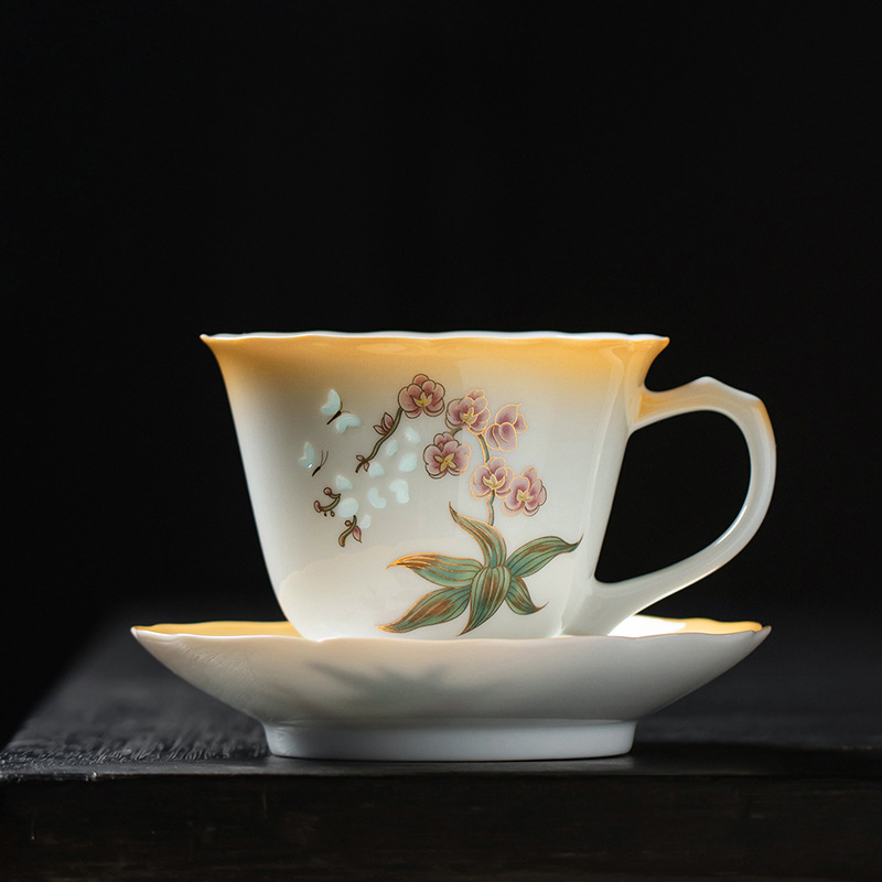 玲瓏花神咖啡杯碟