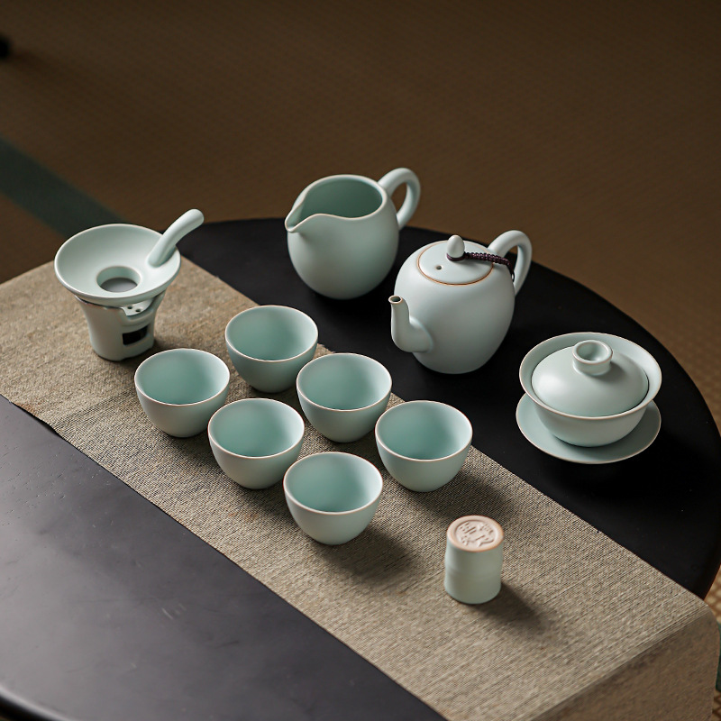 汝窯蓋碗陶瓷套裝